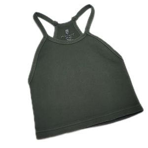 FP Movement Happiness Runs Crop Olive Green Tank Top X-Small